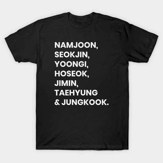 BTS MEMBER NAME T-SHIRT