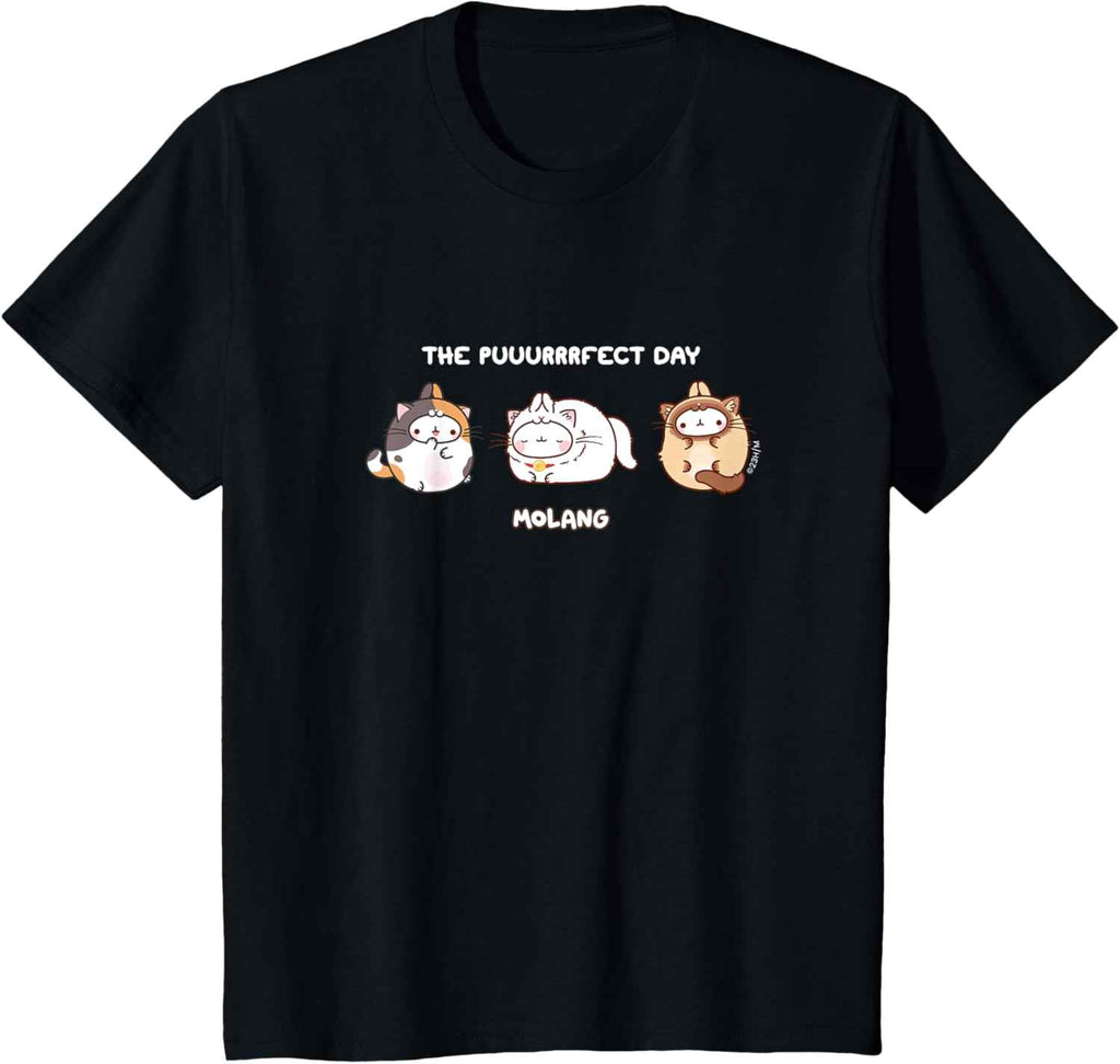 "Black Molang & Piu Piu Cartoon T-Shirt